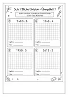 Vorschau - Arbeitsblätter - Schriftliche Division 4. Klasse | Übungsblätter Mathematik - Seite 1
