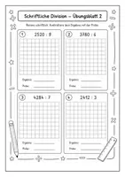 Vorschau - Arbeitsblätter - Schriftliche Division 4. Klasse | Übungsblätter Mathematik - Seite 2