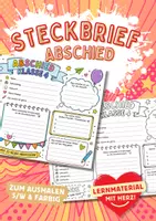 Vorschau - Arbeitsblätter - Abschluss Klasse 4 Steckbrief Querformat - Deckblatt