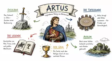 Vorschau - Arbeitsblätter - Arbeitsblätter zum Thema "Artus" + Lösung & MP3 + Mindmap + Infografik - Seite 1