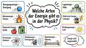 Vorschau - Arbeitsblätter - Arbeitsblätter zum Thema "Welche Arten der Energie gibt es in der Physik?" + Lösung & MP3 + Mindmap + Infografik - Seite 1