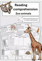 Vorschau - Stationenlernen - Zoo/wild animals - reading comprehension - Deckblatt