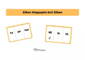 Vorschau - Spiele - Silben Klappspiel dreisilbige Wörter - Deckblatt
