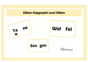 Vorschau - Spiele - Silben Klappspiel zweisilbige Wörter - Deckblatt
