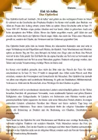 Vorschau - Arbeitsblätter - AB Das Opferfest - Eid Adha mit Lösungen (koranbasierte Textarbeit) - Deckblatt