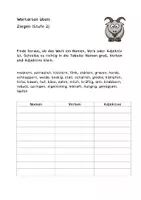 Vorschau - Arbeitsblätter - Wortarten Ziegen - Nomen, Verben, Adjektive üben - Seite 1