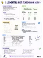 Vorschau - Stundenentwürfe - Lernzettel Englisch- das Past Tense - Deckblatt