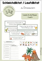 Vorschau - Stundenentwürfe - Schleichdiktat / Laufdiktat - Dinosaurier (Kl. 3/4) - Deckblatt