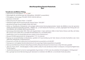 Vorschau - Merkblätter - Infoblatt Abschlussprüfung Deutsch ab 2027 Realschule/M-Niveau Baden-Württemberg - Seite 1