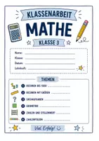 Vorschau - Klassenarbeiten - Klassenarbeit mit Lösung Mathe Klasse 3 - Deckblatt