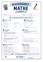 Vorschau - Klassenarbeiten - Klassenarbeit mit Lösung Mathe Klasse 3 - Seite 1