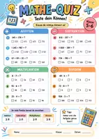 Vorschau - Arbeitsblätter - Vertretungsstunde: Mathematik Quiz Grundrechnungsarten - 3 Schwierigkeit - Seite 2