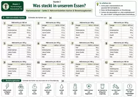 Vorschau - Bildkarten - Karten: Was steckt in unserem Essen? – Kartenmaterial mit Lebensmittelkarten, Nährwerttabellen, Bewertungskarten, Lösung und S/W-Version - Seite 2