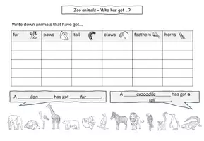 Vorschau - Arbeitsblätter - Zoo/wild animals - body parts (Wortschatzarbeit) differenziert - Seite 3