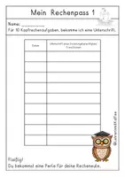 Vorschau - Arbeitsblätter - Rechenpass und Recheneulen - Seite 1