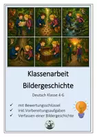 Vorschau - Test - Klassenarbeit Bildergeschichte inkl. Bewertungsschema - Deckblatt