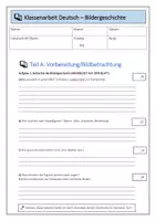 Vorschau - Test - Klassenarbeit Bildergeschichte inkl. Bewertungsschema - Seite 1