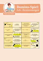 Vorschau - Spiele - Domino Spiel: Adverbiale Bestimmungen (Satzglieder bestimmen) - Deckblatt