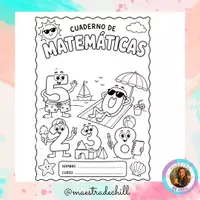 Vista previa - Hojas de trabajo - Cuaderno Matemáticas 4ºEP @maestradechill - Portada