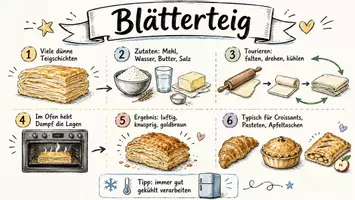 Vorschau - Arbeitsblätter - Arbeitsblätter zum Thema "Blätterteig" + Lösung & MP3 + Mindmap + Infografik - Seite 1