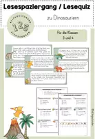 Vorschau - Stundenentwürfe - Lesespaziergang / Lesequiz - Dinosaurier (Kl. 3/4) - Deckblatt