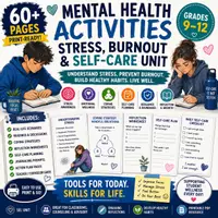 Vorschau - Unterrichtsreihen - Stress, Burnout & Self-Care Activities | High School SEL Workbook Grades 9–12 - Deckblatt