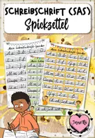 Vorschau - Merkblätter - Schreibschrift-Spickzettel – Buchstabenübersicht der Schulausgangsschrift (SAS) - Deckblatt