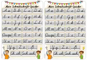 Vorschau - Merkblätter - Schreibschrift-Spickzettel – Buchstabenübersicht der Schulausgangsschrift (SAS) - Seite 3