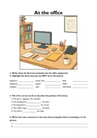 Vorschau - Arbeitsblätter - At the Office - Worksheets (prepositions of place) - Deckblatt