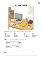 Vorschau - Arbeitsblätter - At the Office - Worksheets (prepositions of place) - Seite 1