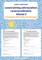 Vorschau - Stundenentwürfe - Lesetraining Jahreszeiten | Leseverständnis Klasse 3 - Deckblatt