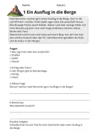 Vorschau - Stundenentwürfe - Lesetraining Berge | Leseverständnis Klasse 3 - Seite 3