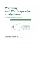 Vorschau - Arbeitsblätter - Arbeitsheft Deutsch: Werbung und Werbesprache analysieren - Seite 1