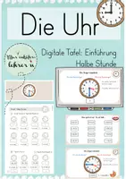 Vorschau - Arbeitsblätter - Die Uhr - Halbe Stunde (digitale Tafel, AB) - Deckblatt