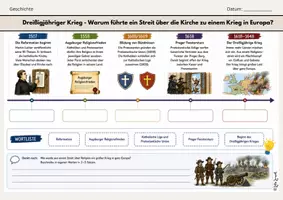 Vorschau - Arbeitsblätter - Dreißigjähriger Krieg - Zeitstrahl - Seite 1