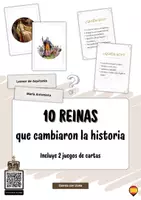 Vista previa - Unidades / Secuencias / Situaciones de Aprendizaje - 10 reinas que cambiaron la historia | Juego de cartas “¿Quién soy?” - Portada