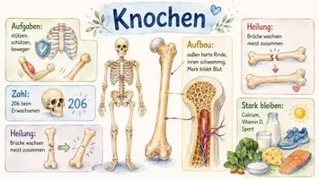Vorschau - Arbeitsblätter - Arbeitsblatt "Knochen" + Onlineübung & MP3 + Infografik - Seite 1