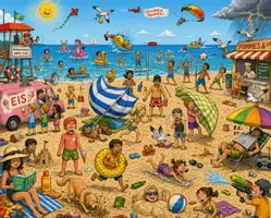 Vorschau - Stundenentwürfe - Schreiben im Sommer - Wimmelbild Sommerchaos - Kreativer Deutschunterricht - Seite 1