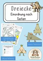 Vorschau - Arbeitsblätter - Dreiecke: Einteilung nach Seiten, Hefteintrag, Arbeitsblätter, Tafelmaterial - Deckblatt