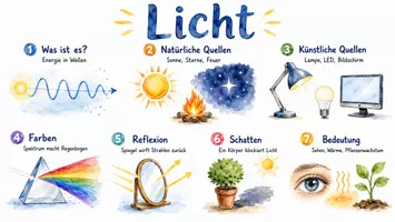Vorschau - Arbeitsblätter - Arbeitsblatt "Licht" + Onlineübung & MP3 + Infografik - Seite 1