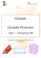 Vorschau - Fördermaterial/Inklusion - Glossar Gerade Prismen – Fachbegriffe einfach erklärt | Klasse 7/8 - Deckblatt