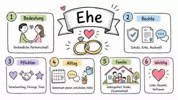 Vorschau - Arbeitsblätter - AB mit Fragen zum Thema "Ehe" + Lösungsblatt + Mindmap + Infografik - Seite 1