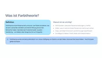 Vorschau - Präsentationen/Tafelbilder - Farbtheorie: Warme & kühle Farben – Farbenlehre, Emotionen & Kunstpraxis | Kunstunterricht Präsentation - Seite 1