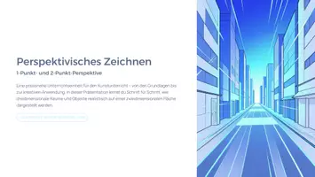 Vorschau - Präsentationen/Tafelbilder - Perspektivisches Zeichnen – 1-Punkt- & 2-Punkt-Perspektive | Kunstunterricht Präsentation - Deckblatt