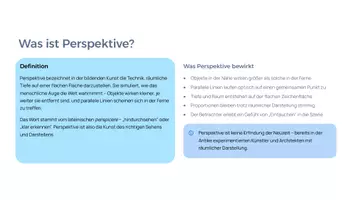 Vorschau - Präsentationen/Tafelbilder - Perspektivisches Zeichnen – 1-Punkt- & 2-Punkt-Perspektive | Kunstunterricht Präsentation - Seite 1