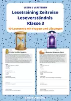 Vorschau - Unterrichtsreihen - Lesetraining Zeitreise | Leseverständnis Klasse 3 - Deckblatt