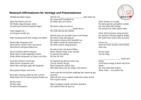 Vorschau - Präsentationen/Tafelbilder - Mutmach-Affirmationen für Vorträge und Präsentationen - Seite 1