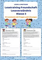 Vorschau - Unterrichtsreihen - Lesetraining Freundschaft | Leseverständnis Klasse 3 - Deckblatt