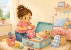 Vorschau - Bildkarten - Kamishibai Sommergeschichte „Lina fährt ans Meer“ | PDF Bildkarten für Kita & Kindergarten | Vorlesegeschichte Meer Urlaub - Seite 2