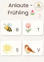 Vorschau - Fördermaterial/Inklusion - Freebie: 16 Anlautkärtchen zum Thema Frühling 🌷 - Seite 1
